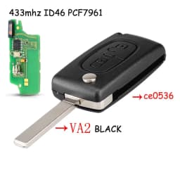 KEYYOU For Peugeot 307 3008 308 408 433MHz ID46 7941 CE0536 CE0523 Flip Key 2 Buttons VA2/HU83 Blade Car Key Fob ASK FSK