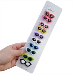 10 Pieces Plastic Pet Hair Clips Sunglasses Shape Hairpin For Small Dog 10 Colors Cute Heart Shape Dog Grooming Hair Accessories