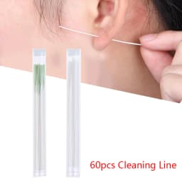 60Pcs Pierced Ear Cleaning Set Herb Solution Paper Floss Ear Hole Aftercare Tools Kit Disposable Earrings Hole Cleaner