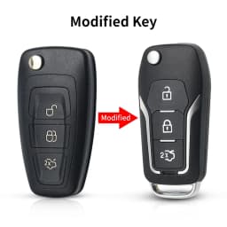 KEYYOU Modified Car Key Shell For Ford Focus Mondeo Focus Fiesta C Max S Max Galaxy Ranger 3 Buttons Flip Remote Key Case