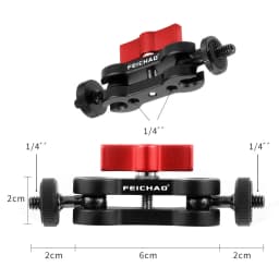 Magic Ball Mount Arm with 1/4 inch Screw for Gopro 13 for DJI OSMO360 for Monitor DSLR Camera Tripod Dual Ball Head Adapter
