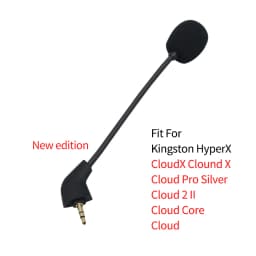 Replacement Game Mic 3.5mm Microphone for Kingston HyperX Cloud 2 II X Core Pro Silver Cloudx Gaming Headsets Headphones