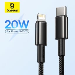Baseus 20W USB C Cable for iPhone 14 13 11 8 XR PD Fast Charge for iPhone 12 SE USB Type C Cable Fast Charging for Macbook Cable