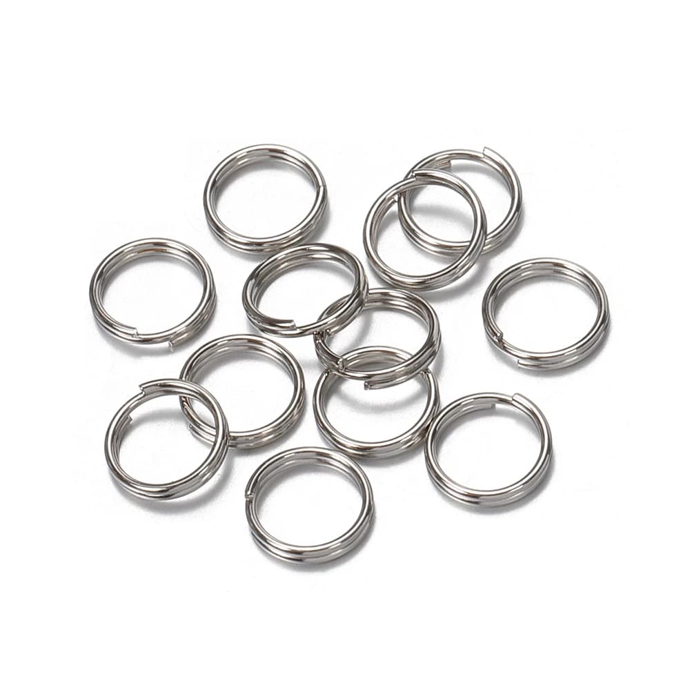 50pcs/lot 6/8/10/12mm Metal Keyring Blank Circle Split Ring Connector for DIY Keychain Jewelry Making Accessories