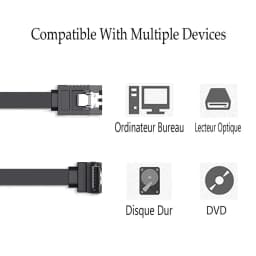 12-Pack SATA Data Cable 90 Degree Right Angle SATA III 6.0 Gbps Cable Black with Locking SATA Cable For HDD SSD CD DVD Drives
