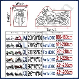 Thick 300D Motorcycle Covers Black Design Waterproof Motors Dust Rain Snow UV Protector Cover Indoor Outdoor M L XL XXL 3XL 4XL