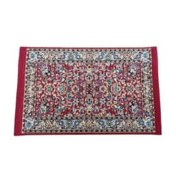 1:12 Scale Dollhouse Carpet Playing House Decor Floor Coverings Floral Pattern Mat Doll Accessories Miniature Weaving Rug