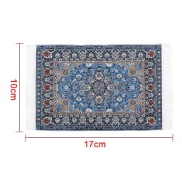 1:12 Scale Dollhouse Carpet Playing House Decor Floor Coverings Floral Pattern Mat Doll Accessories Miniature Weaving Rug