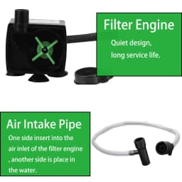 EU Plug Low Level Water Submersible Water Filter Pump Turtle Tank Filter Aquarium Fish Tank Oxygen Increasing Pump Add Oxygen