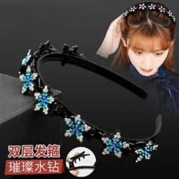 2024 New Fashion Hot Sale Explosion Pearl Rhinestone Bangs Clip Headband Headband for Women Girl Hair Accessories Headwear