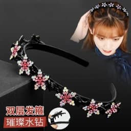 2024 New Fashion Hot Sale Explosion Pearl Rhinestone Bangs Clip Headband Headband for Women Girl Hair Accessories Headwear