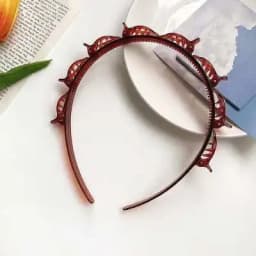 2024 New Fashion Hot Sale Explosion Pearl Rhinestone Bangs Clip Headband Headband for Women Girl Hair Accessories Headwear
