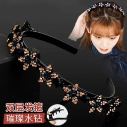 2024 New Fashion Hot Sale Explosion Pearl Rhinestone Bangs Clip Headband Headband for Women Girl Hair Accessories Headwear