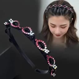 2024 New Fashion Hot Sale Explosion Pearl Rhinestone Bangs Clip Headband Headband for Women Girl Hair Accessories Headwear