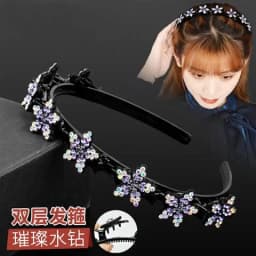 2024 New Fashion Hot Sale Explosion Pearl Rhinestone Bangs Clip Headband Headband for Women Girl Hair Accessories Headwear