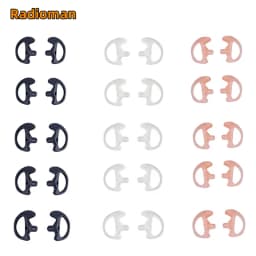 Lot 5 Pair White Silicone Earmold Earbud for Universal Walkie Talkie Radio Air Acoustic Coil Tube Earpiece Headphone S/M/L Size
