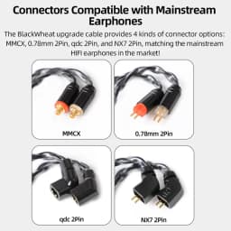 NICEHCK BlackWheat 8 Core Silver Plated Copper Microphone Cable MMCX/QDC/0.78 2Pin With Mic for DB1 DB3 AS10 EDX CA4 C12