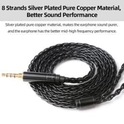 NICEHCK BlackWheat 8 Core Silver Plated Copper Microphone Cable MMCX/QDC/0.78 2Pin With Mic for DB1 DB3 AS10 EDX CA4 C12