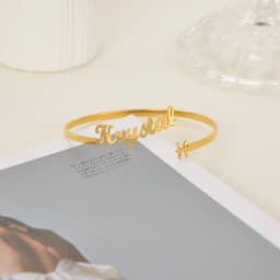31 Styles New Stainless Steel Customized Bangle Personalized Nameplate Letter Heart Bracelet For Women Girl Jewelry Wedding Gift