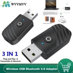 BT 3 in 1 Wireless USB Bluetooth 5.0 Adapter Audio Receiver Transmitter 3.5mm AUX Adaptador for Car TV PC Computer Home Stereo