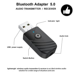 BT 3 in 1 Wireless USB Bluetooth 5.0 Adapter Audio Receiver Transmitter 3.5mm AUX Adaptador for Car TV PC Computer Home Stereo