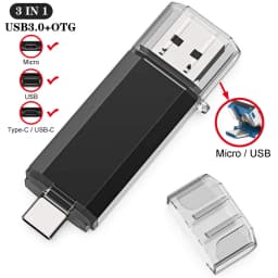 OTG USB Flash Drive 256GB 128GB Type C Pen Drive 64GB 32GB 16GB External Storage Pendrive USB 3.0 Memory Stick For Android/PC
