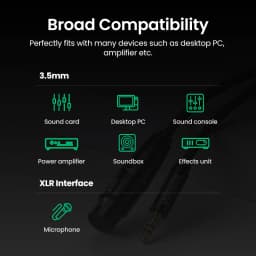 UGREEN XLR to 3.5mm Microphone Audio HiFi Cable XLR Female to Mini Jack Aux Mic Cord for Camcorders DSLR Cameras Computer