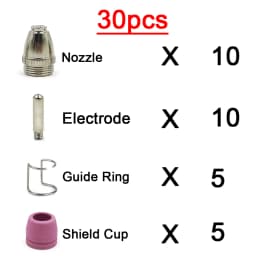Air Plasma Cutting Gun Accessories Consumables Torch Electrode Tip Nozzle Shield Cap Kit For WSD60 AG60 SG55 CUT60 LGK60