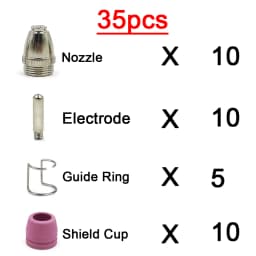 Air Plasma Cutting Gun Accessories Consumables Torch Electrode Tip Nozzle Shield Cap Kit For WSD60 AG60 SG55 CUT60 LGK60