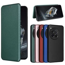 Carbon Fiber Magnetic Leather Flip Cover Case for Oneplus 13 12 12R 11R 10 9 Pro 8T 8 Pro 7T 6T Nord4 Shell Wallet Card Holder