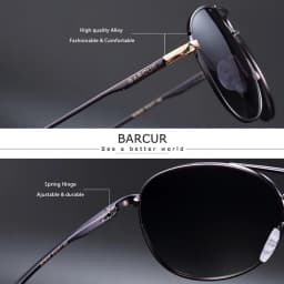 BARCUR Latest Gradient Women Sunglasses Polarized Sun glasses Pilot Female gafas oculos de sol masculino