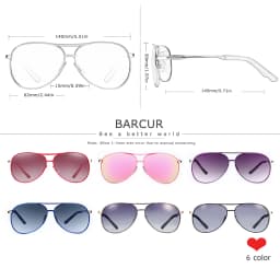 BARCUR Latest Gradient Women Sunglasses Polarized Sun glasses Pilot Female gafas oculos de sol masculino