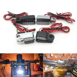 12V Scooter Motorcycle Indicators LED Turn Signal Light Handlebar Amber signal lamp Blinker Aluminum Alloy Black/Chorme