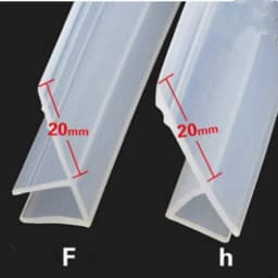 2 Meter/lot Widened F/h shape silicone rubber shower room door window glass seal strip weatherstrip for 6/8/10/12 mm glass