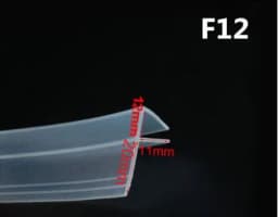 2 Meter/lot Widened F/h shape silicone rubber shower room door window glass seal strip weatherstrip for 6/8/10/12 mm glass