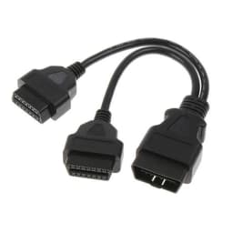 OBD2 Extension Cable 30CM Splitter Male to Dual Female Y 1-2 OBD OBD2 16 Pin Cable Adapter Diagnostis Cable Straight J1962 Male