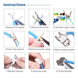 ZoeRax RJ45 CAT7 Tool-Less STP Shielded Keystone Jack,Zinc Alloy Module Coupler Adapter Compatible With Patch Panel Wall Plate