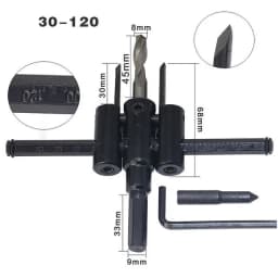 30-120/200/300mm Adjustable Circle Hole Cutter Wood Drywall Drill Bit Saw Round Cutting Blade Aircraft Type DIY Tool