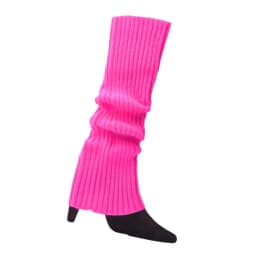Women 80s Fluorescent Colored Knit Leg Warmers Ribbed Footless Socks Stockings Halloween Accessories