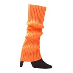 Women 80s Fluorescent Colored Knit Leg Warmers Ribbed Footless Socks Stockings Halloween Accessories