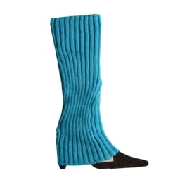 Women 80s Fluorescent Colored Knit Leg Warmers Ribbed Footless Socks Stockings Halloween Accessories