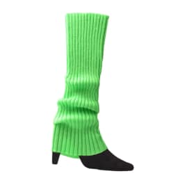 Women 80s Fluorescent Colored Knit Leg Warmers Ribbed Footless Socks Stockings Halloween Accessories