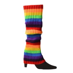 Women 80s Fluorescent Colored Knit Leg Warmers Ribbed Footless Socks Stockings Halloween Accessories