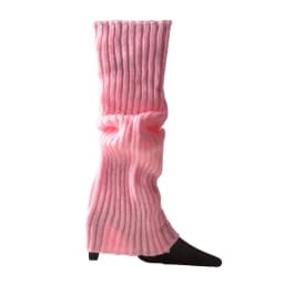 Women 80s Fluorescent Colored Knit Leg Warmers Ribbed Footless Socks Stockings Halloween Accessories