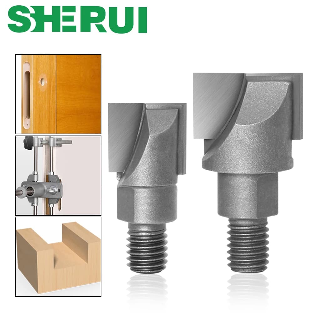 1pcs 10MM Shank CNC Cleaning Bottom Router Bit Woodworking Tools Two Screw Thread Cutter Lock Milling Cutter