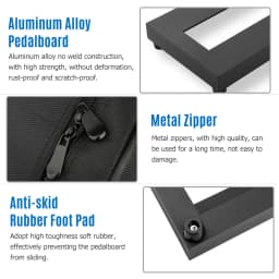 Guitar Effect Pedal Board Guitar Pedalboard Aluminum Alloy Pedalboard 15×4.9 Inch with Carrying Bag Effect Pedal Plate