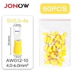 50PCS Fork Crimp Terminal Electrical Wire Connectors Spade Lugs Quick Splice Cables Insulation Shoe Plugs For Connection Screw