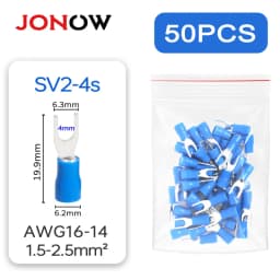50PCS Fork Crimp Terminal Electrical Wire Connectors Spade Lugs Quick Splice Cables Insulation Shoe Plugs For Connection Screw
