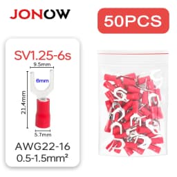50PCS Fork Crimp Terminal Electrical Wire Connectors Spade Lugs Quick Splice Cables Insulation Shoe Plugs For Connection Screw