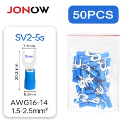 50PCS Fork Crimp Terminal Electrical Wire Connectors Spade Lugs Quick Splice Cables Insulation Shoe Plugs For Connection Screw